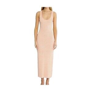 Ena Pelly Sloane Ribbed Knit Sleeveless Midi Dress Blush & White Marl Yarn US 4